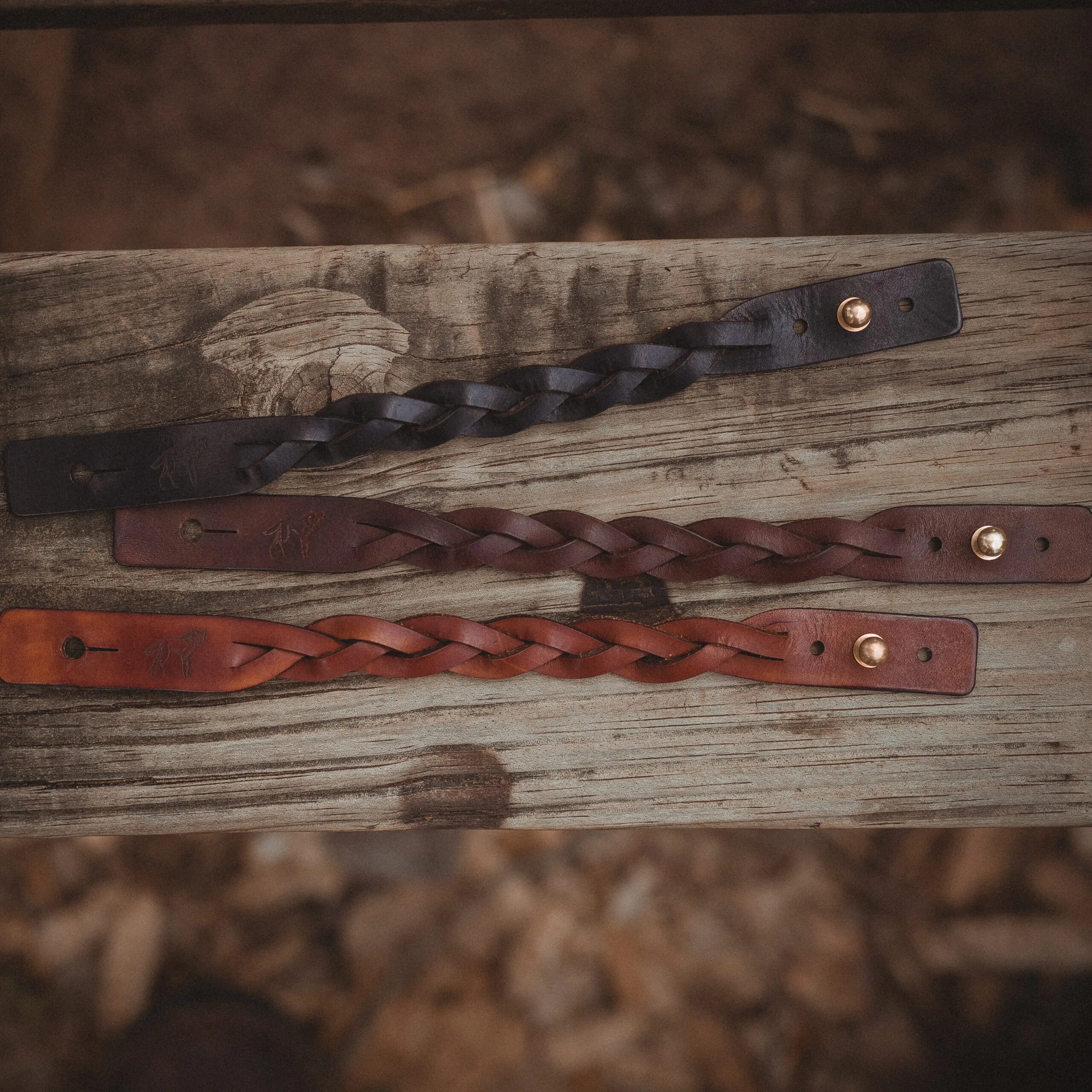 Pulseira de Couro Trançada Marrom - Imagem 4