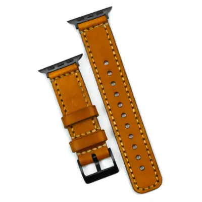 Pulseira de Couro Apple Watch Costurada Savana