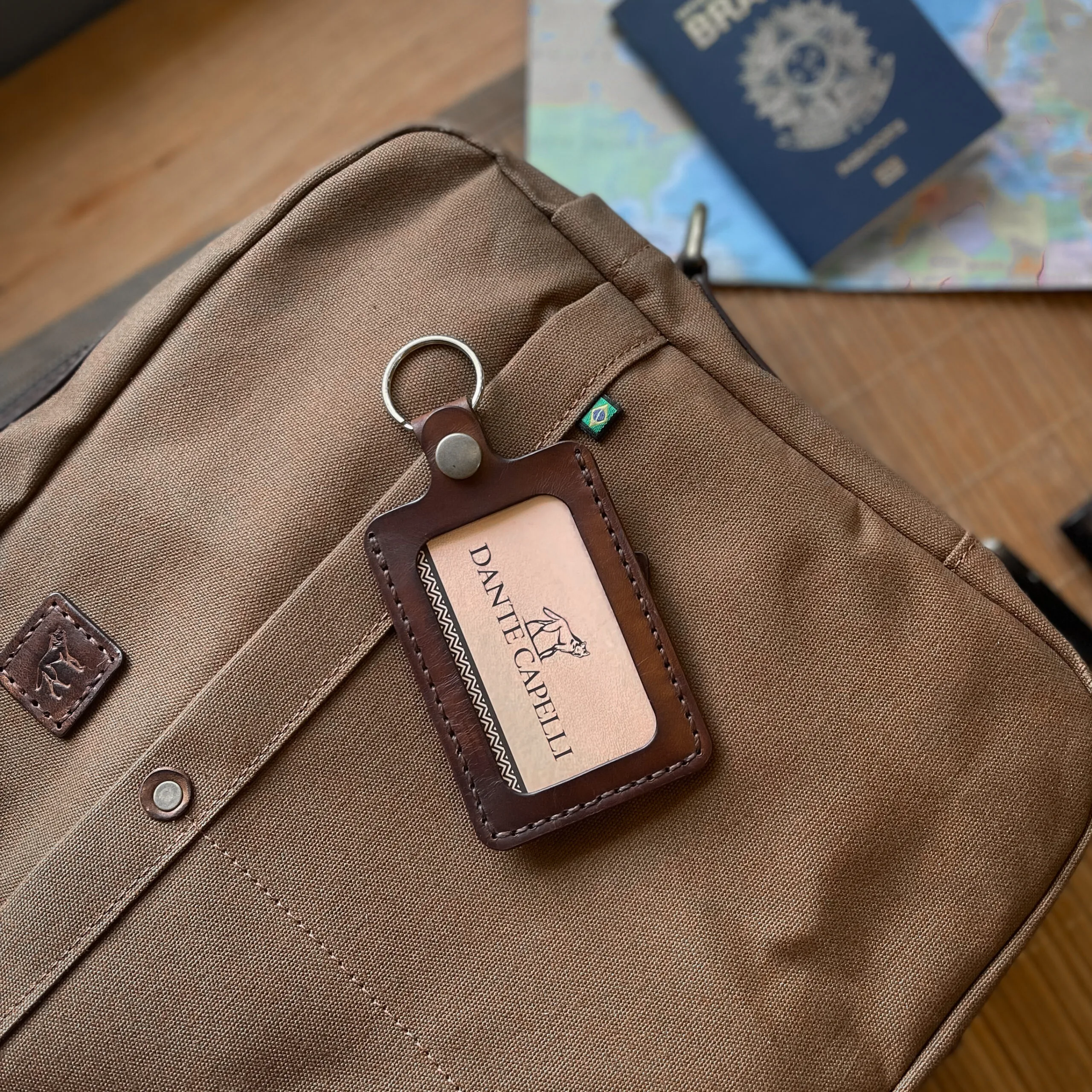 Identificador de Bagagem Couro Marrom - Imagem 6