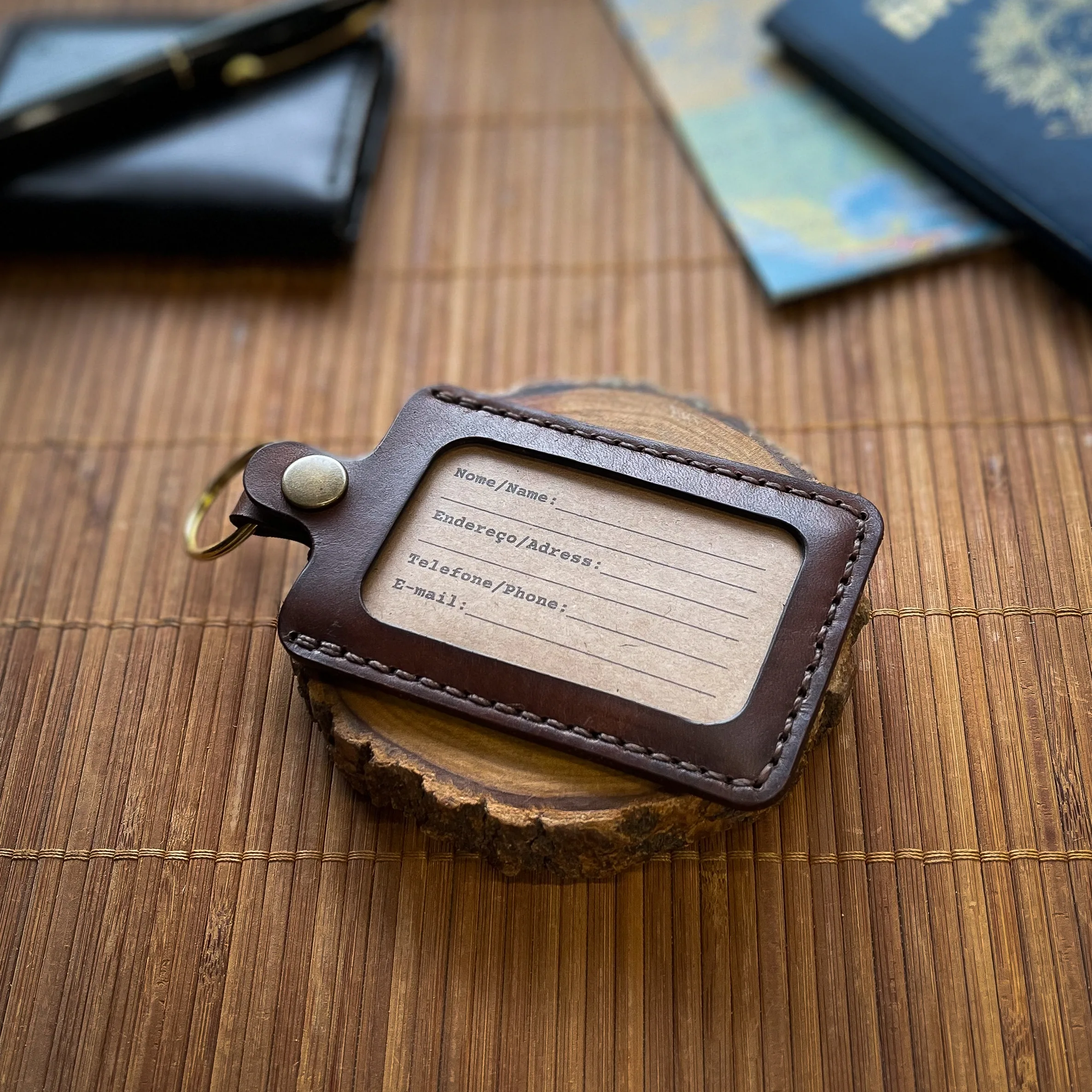 Identificador de Bagagem Couro Marrom - Imagem 4