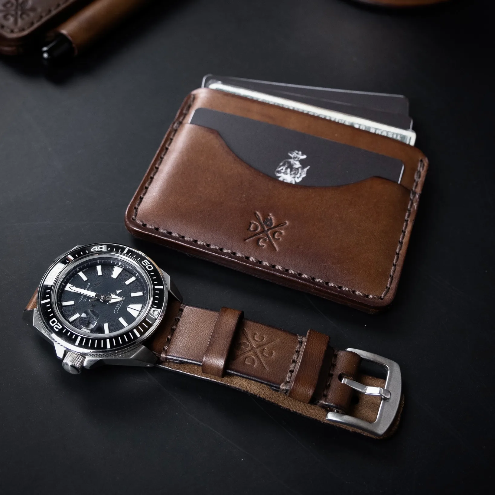 Pulseira de Couro Relógio Marrom - Imagem 9