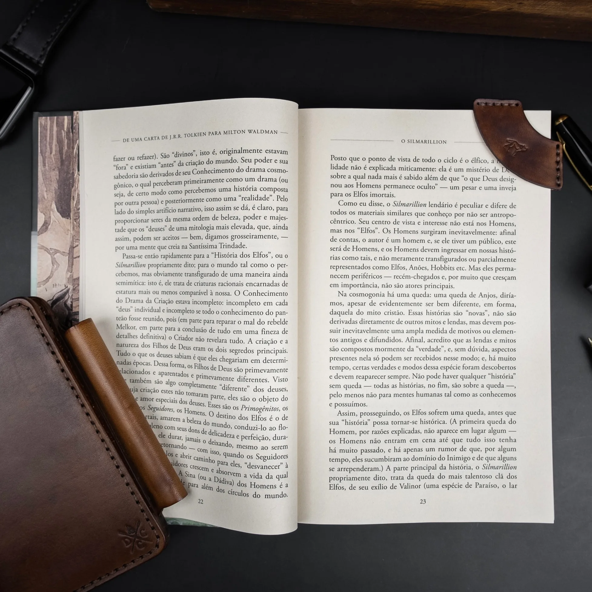 Kit 2 Marca Página de Couro Marrom - Imagem 2