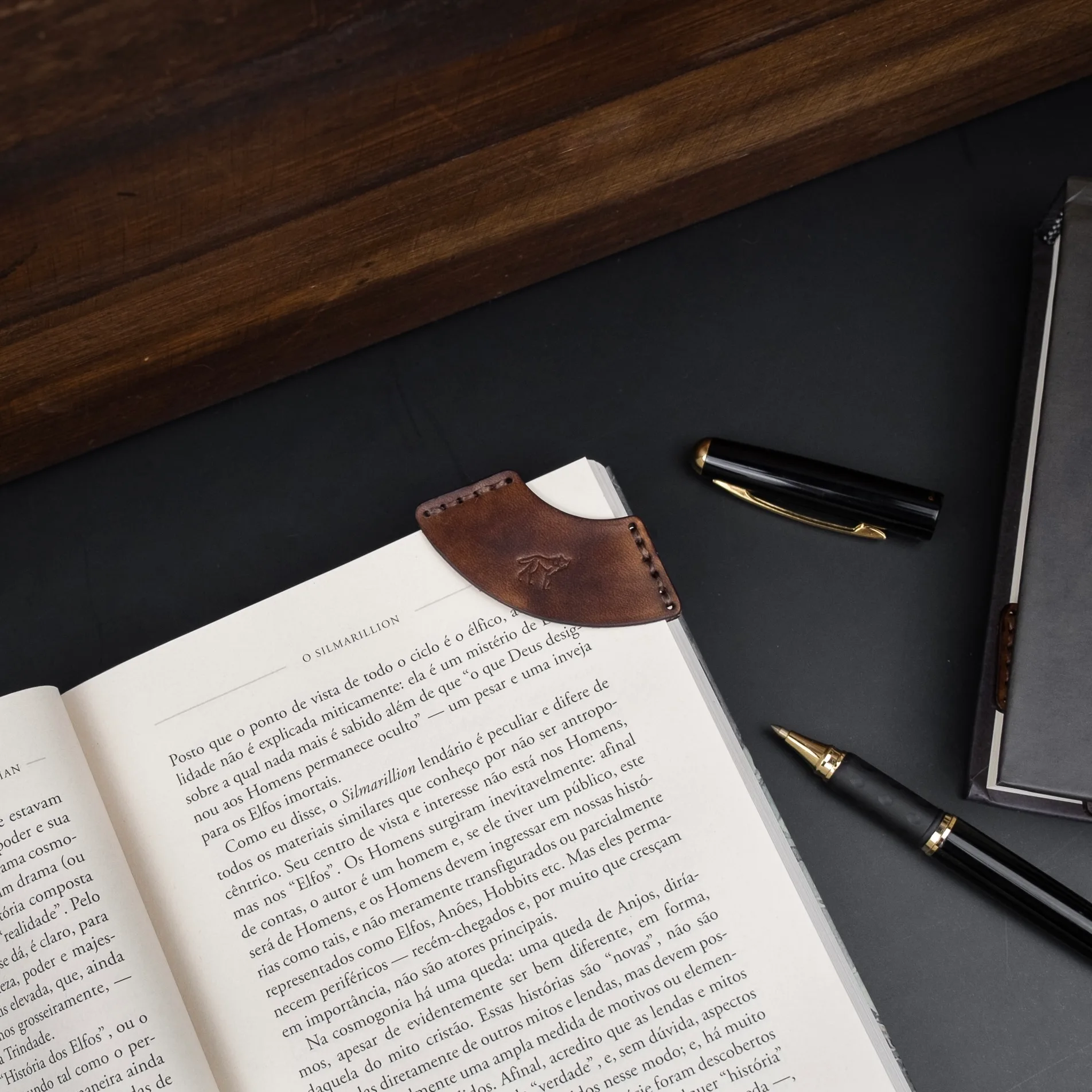 Kit 2 Marca Página de Couro Marrom - Imagem 5