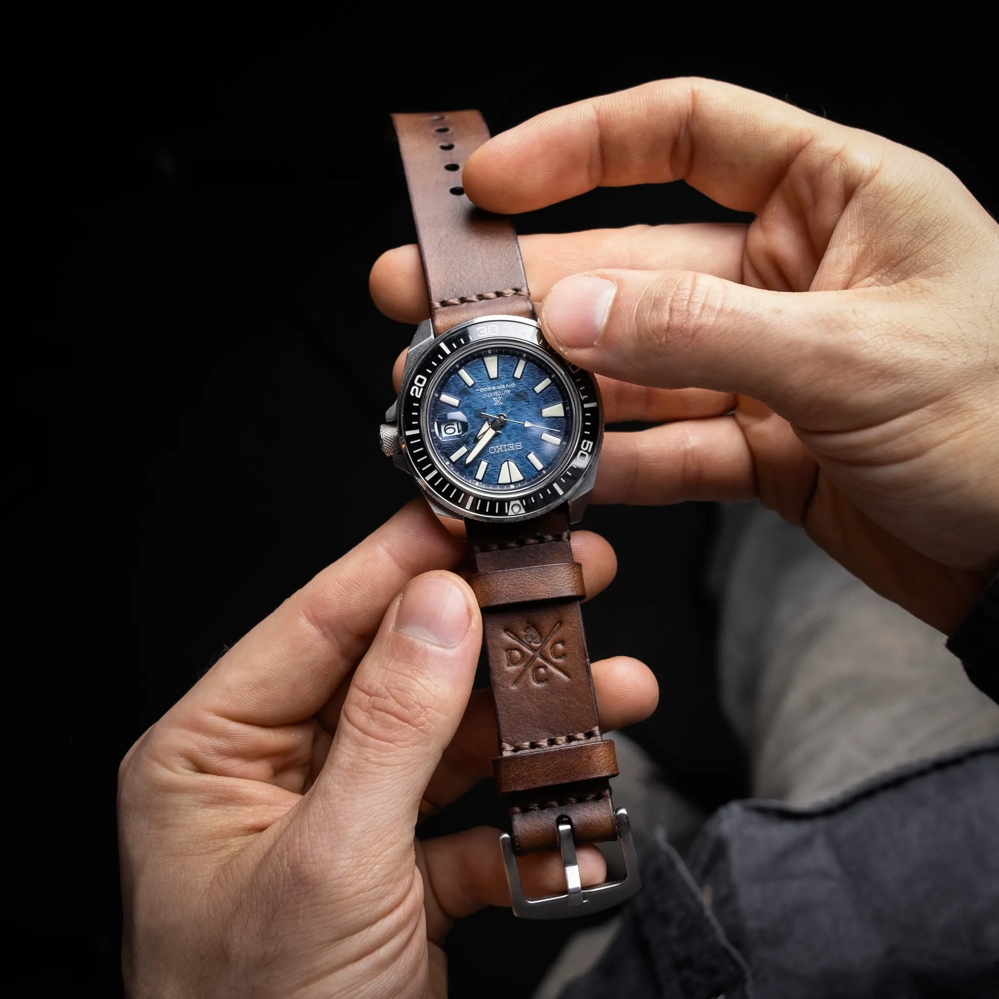 Pulseira de Couro Relógio Marrom - Imagem 7