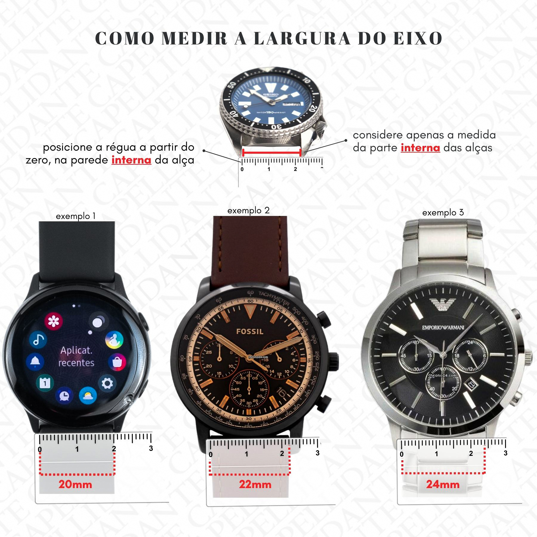 Pulseira de Couro Relógio Marrom - Imagem 3