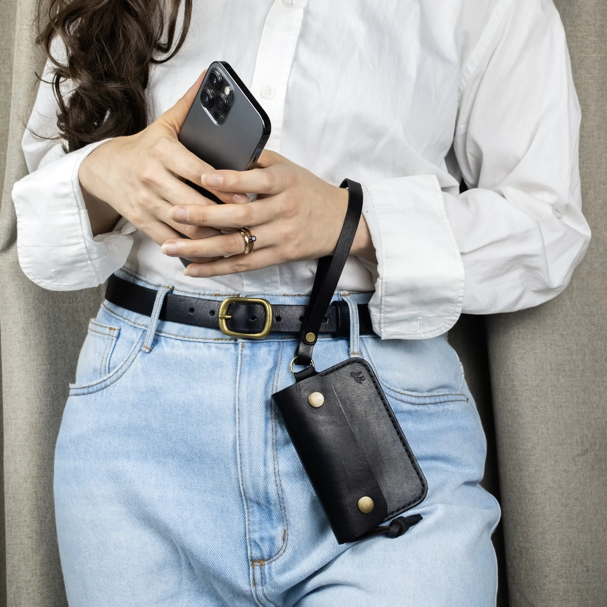 Carteira de Couro SARA Preta - Imagem 3