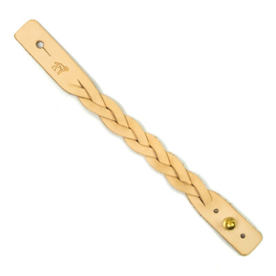 Pulseira de Couro Trançada Couro Cru