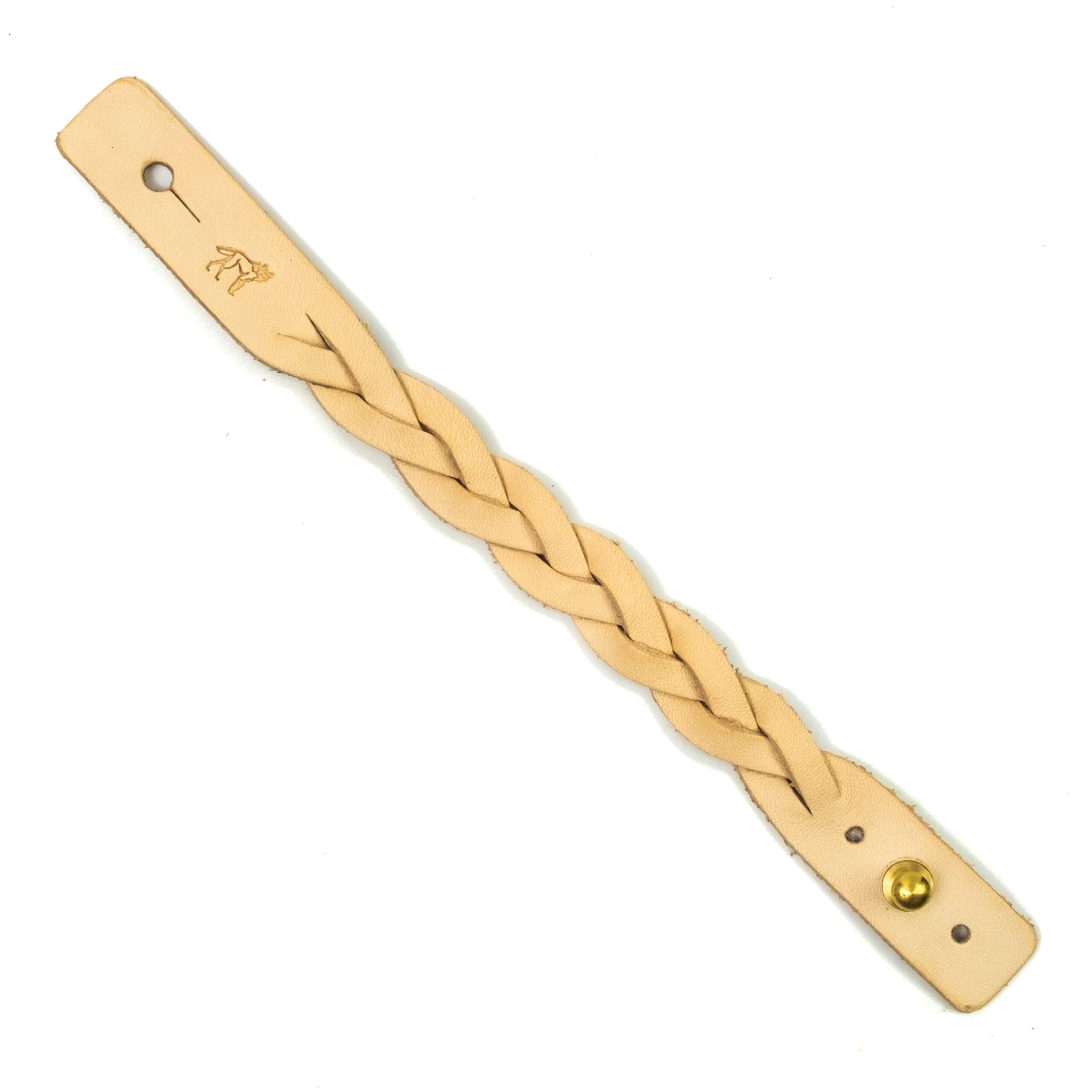 Pulseira de Couro Trançada Couro Cru