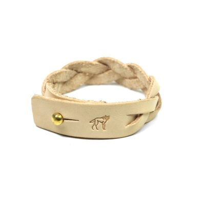 Pulseira de Couro Trançada Couro Cru