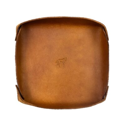 Organizador de Mesa em Couro Havana