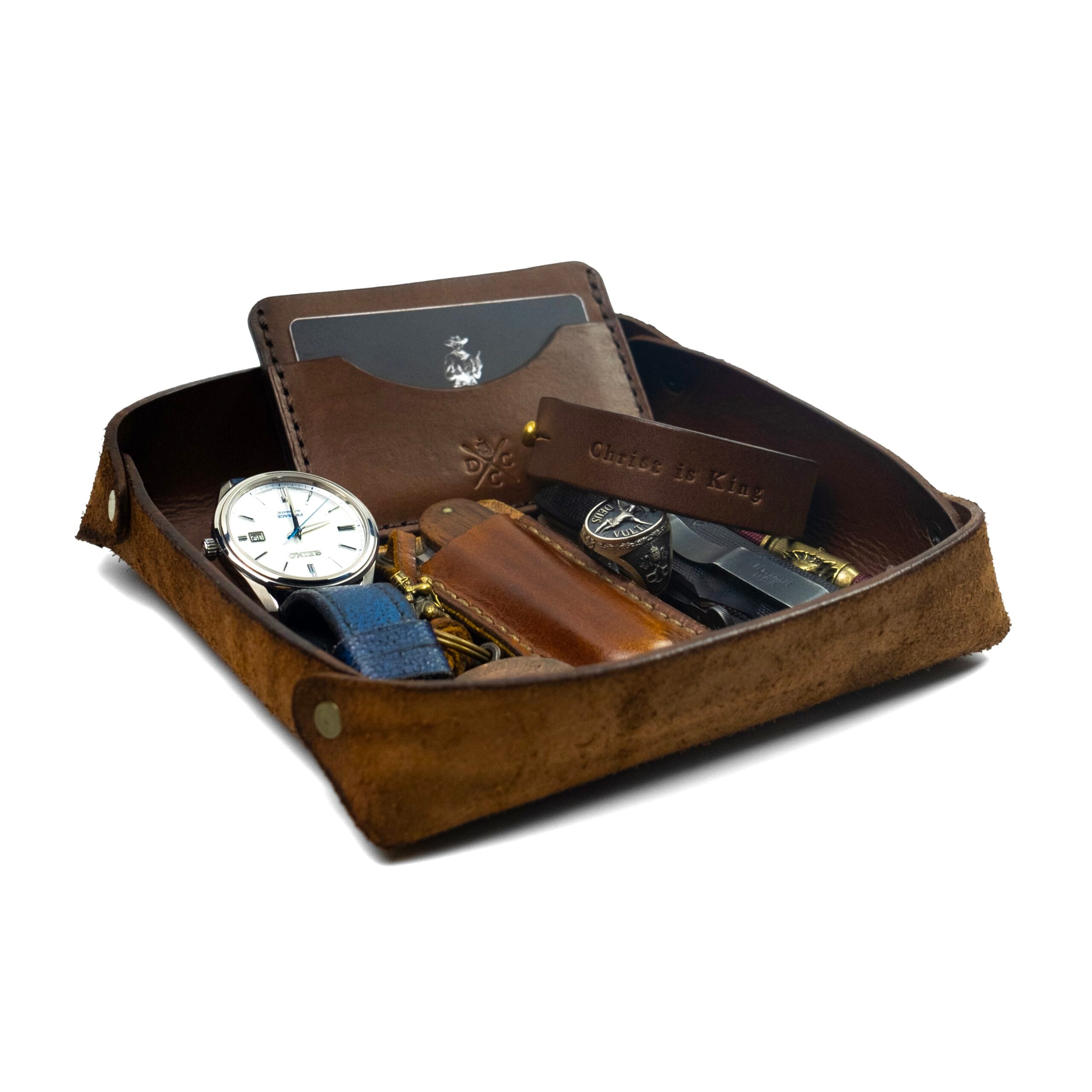 Organizador de Mesa em Couro Marrom - Imagem 3