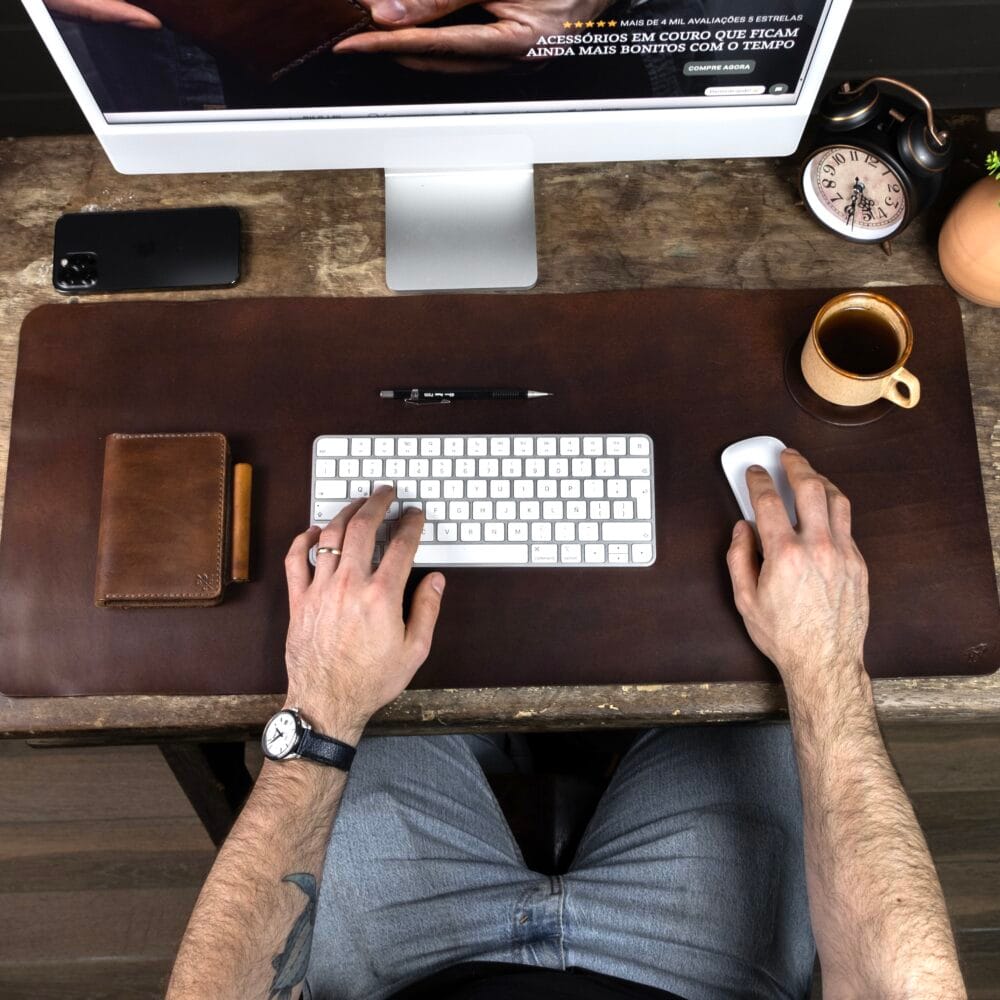Desk Pad de Couro Marrom  - Imagem 4