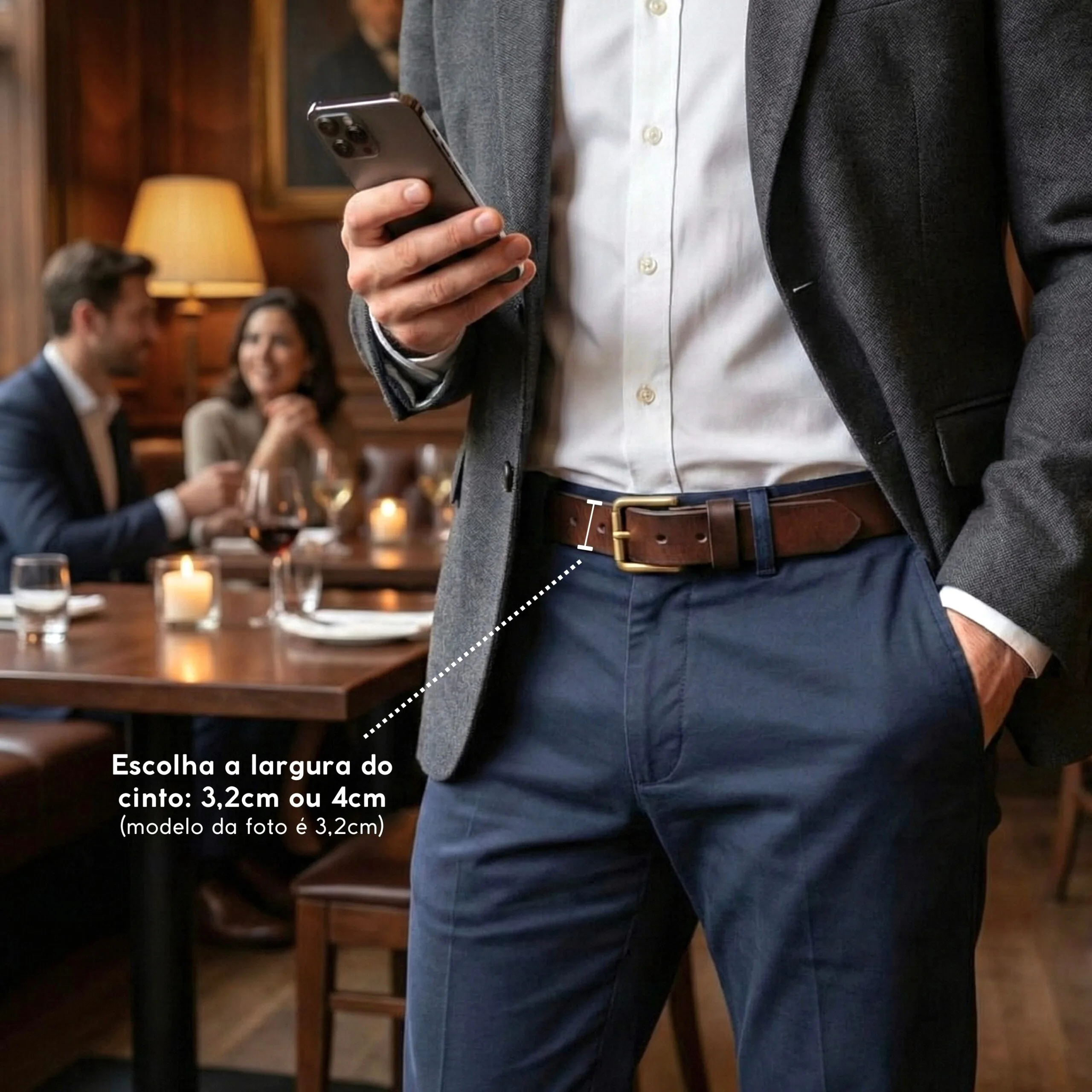 KIT Carteira Vertical No.6 + Cinto • Marrom - Imagem 3