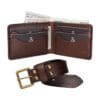 Kit Tradicional • Carteira No.7 + Cinto Marrom