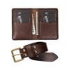 Kit Moderno • Carteira No.6 + Cinto Marrom