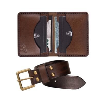 KIT Carteira No.22 + Cinto • Marrom
